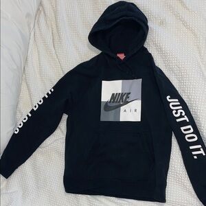 Nike Men's Black and White Hoodie